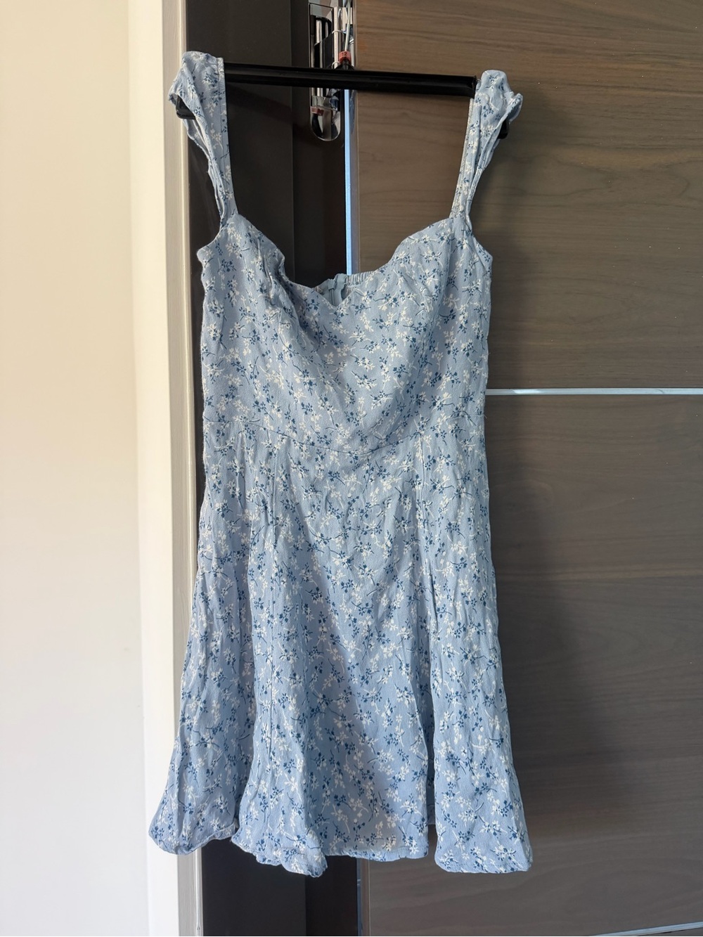 Reformation light blue floral mini dress